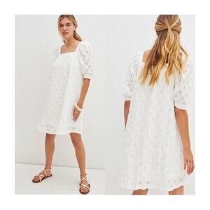 Anthropologie White Eyelet Dress